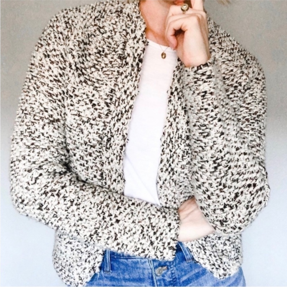 J. CREW Handknit 100% Wool Women's Cardigan Sweater Hook & Eye Closure XS - Picture 8 of 8
